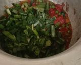 A picture of step 4 of Kasuri carrot peas.