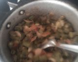 A picture of step 6 of Bhakri with bhindi sabzi.