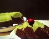 Foto langkah ke 9 dari resep Bolu Pandan Coklat Kukus No Mixer.