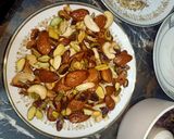 A picture of step 1 of Khajoor ke laddu.