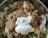 A picture of step 2 of Crispy lauki triangles.