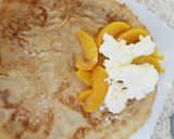 A picture of step 2 of My Peaches & Cream Crepe Wrap. 😘.