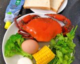 Hình bước làm 1 của món Sandwich cua nướng (baby food)
