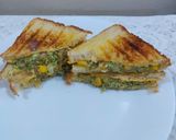 A picture of step 5 of Paneer veg cheese corn grilled sandwiches/ healthy breakfast.