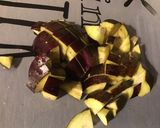 Une image de l'étape 4 de Gambas géantes à l'ananas, aubergine et tomates cerises.