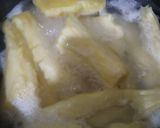 A picture of step 1 of Boiled Yuca with Chimichurri.