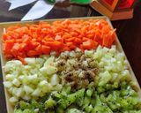 A picture of step 3 of Tri colour kosambari.