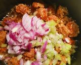 A picture of step 1 of Italian Sausages in Lentil sauce.