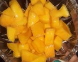 A picture of step 1 of Fresh Mango & Almond shake.