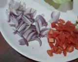 A picture of step 2 of Triple schezwan fried rice.