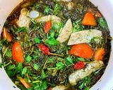 Hình bước làm 3 của món Rau sắn muối nấu chả cá