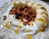 A picture of step 6 of American Breakfast: Banana Granola Yogurt.