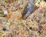 A picture of step 2 of Vegetables soya chunk Biryani cauliflower.