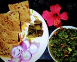 A picture of step 4 of Bathua saag in lunch frame.