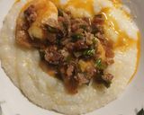 A picture of step 4 of VashBake Shrimp and Grits.