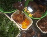 A picture of step 2 of Oha soup. 😍😋.