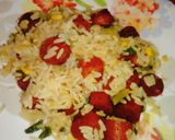 Foto del paso 2 de la receta: Arroz con espinacas, choclos y salchichas vegetarianas.. 👍👌