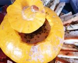 Une image de l'étape 7 de Potiron garni à la fondue savoyarde et sa fondu de potiron au jambon 😋#halloween 😱.