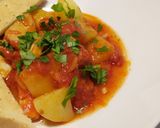 A picture of step 4 of Baccalà alla livornese.