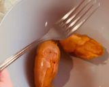 A picture of step 2 of “PANELLETS” (sweet potato balls made with coconut, pine nuts, or almonds).