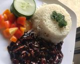 A picture of step 4 of Mint rice and teriyaki sauce.