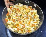 A picture of step 1 of Aloo chana chaat.