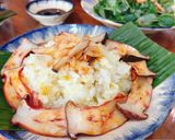 Hình bước làm 6 của món Xôi Trắng Ăn Kèm Xá Xíu Nấm