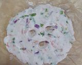 A picture of step 3 of Akki roti (rice flat bread).