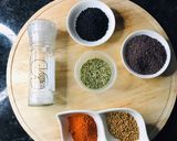 A picture of step 1 of Achari masala.