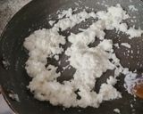 A picture of step 2 of Coconut ladoo.