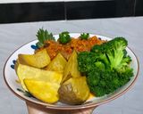 Foto langkah ke 6 dari resep Dendeng Daging Sapi Bumbu Bali Pedas dgn Potato Wedges + Brokoli.