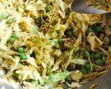 A picture of step 2 of Patta gobhi.