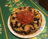 Une image de l'étape 13 de Couronne de pâtes Halloween à la courgette,mozzarella et tomates séchées (avec chorizo aux poivrons).