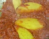A picture of step 3 of Brinjal potatoes lentils dry dumplings Gravy.