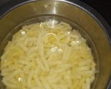 A picture of step 1 of Italian pasta in red sauce.
