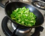 A picture of step 2 of Green chilli fry.