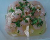 Foto del paso 2 de la receta Lubina con gambas al horno en dos tiempos