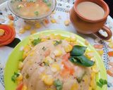 A picture of step 7 of Sweetcorn veg upma and Sweetcorn soup.