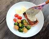 Foto langkah ke 14 dari resep Salmon steak with creamy mushroom sauce.