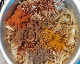 A picture of step 1 of Chicken qeema for stuffing.
