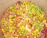 A picture of step 7 of Chinese fried rice with coleslow and fry meat.