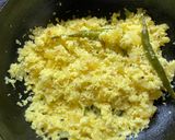 A picture of step 3 of Narkol or Coconut Chorchori - for lunch in Thakurbari style.
