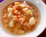 Hình bước làm 2 của món Chè củ năng hạt sen