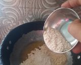 A picture of step 3 of Amaranth water chestnut flour halwa.