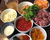 A picture of step 1 of Moroccan lamb tagine.