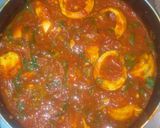 A picture of step 7 of Egg curry with royco cubes.