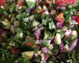 A picture of step 3 of Za’atar salad (can be vegan).