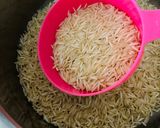 A picture of step 2 of Mexican rice in oven.