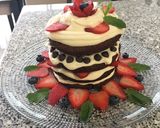 Foto del paso 18 de la receta: Pastel de chocolate con crema y frutillas