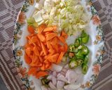 A picture of step 2 of Vegetable Rice with gola kabab.